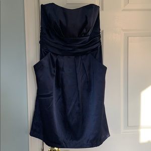 David’s bridal, blue strapless dress